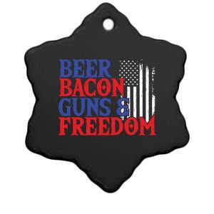 Beer Bacon Gun Freedom American Flag Usa Country Gift Ceramic Star Ornament