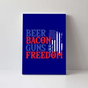 Beer Bacon Gun Freedom American Flag Usa Country Gift Canvas