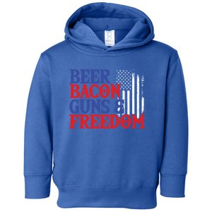 Beer Bacon Gun Freedom American Flag Usa Country Gift Toddler Hoodie