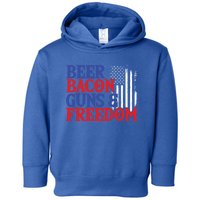 Beer Bacon Gun Freedom American Flag Usa Country Gift Toddler Hoodie