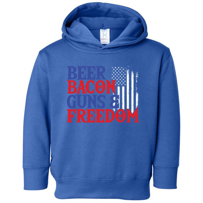 Beer Bacon Gun Freedom American Flag Usa Country Gift Toddler Hoodie