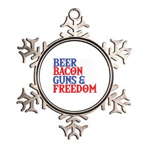 Beer Bacon Gun Freedom American Flag Usa Country Gift Metallic Star Ornament