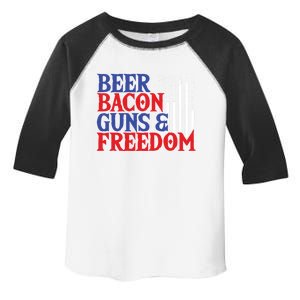 Beer Bacon Gun Freedom American Flag Usa Country Gift Toddler Fine Jersey T-Shirt