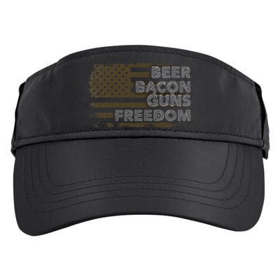 Beer Bacon Guns Freedom US American Flag Patriotic Gun Lover Adult Drive Performance Visor