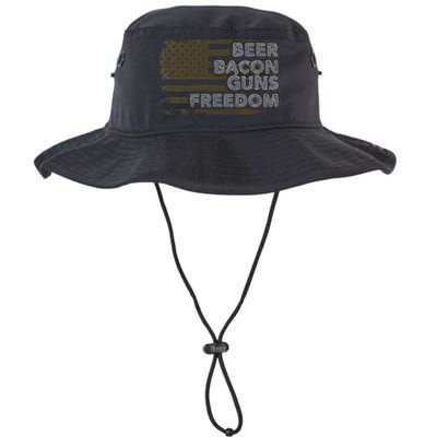 Beer Bacon Guns Freedom US American Flag Patriotic Gun Lover Bucket Hat