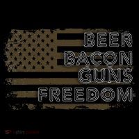 Beer Bacon Guns Freedom US American Flag Patriotic Gun Lover Flatbill Hat