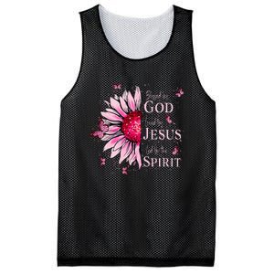 Blessed By God Loved By Jesus Pink Sunflower Mesh Reversible Basketball Jersey Tank