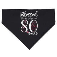 Blessed by God For 80 Years Old 80th Birthday Gift For Wom.e.n USA-Made Doggie Bandana