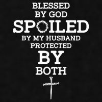 Blessed By God Spoiled By My Husband Protected By Both Funny Ladies PosiCharge Tri-Blend Wicking Tank