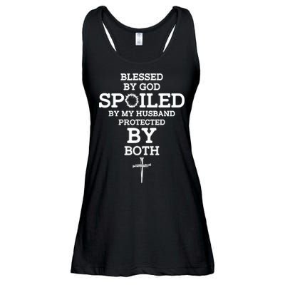 Blessed By God Spoiled By My Husband Protected By Both Funny Ladies Essential Flowy Tank