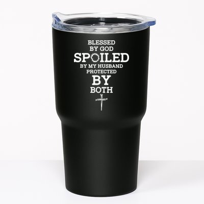 Blessed By God Spoiled By My Husband Protected By Both Funny Tumbler