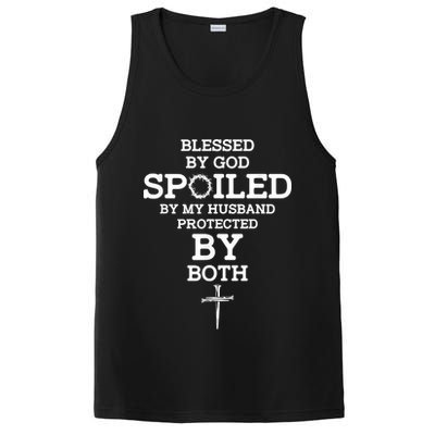 Blessed By God Spoiled By My Husband Protected By Both Funny PosiCharge Competitor Tank