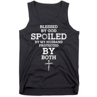 Blessed By God Spoiled By My Husband Protected By Both Funny Tank Top