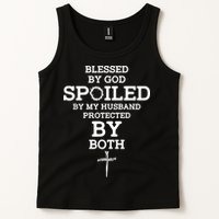 Blessed By God Spoiled By My Husband Protected By Both Funny Tank Top