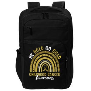 Be Bold Go Gold Childhood Cancer Awareness Rainbow Ribbon Impact Tech Backpack