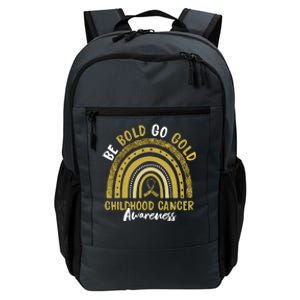 Be Bold Go Gold Childhood Cancer Awareness Rainbow Ribbon Daily Commute Backpack