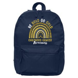 Be Bold Go Gold Childhood Cancer Awareness Rainbow Ribbon 16 in Basic Backpack