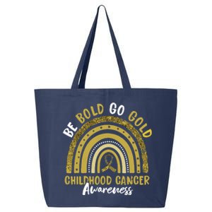 Be Bold Go Gold Childhood Cancer Awareness Rainbow Ribbon 25L Jumbo Tote