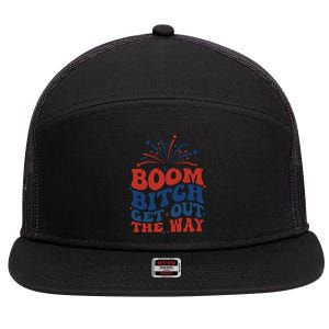 Boom Bitch Get Out The Way 7 Panel Mesh Trucker Snapback Hat