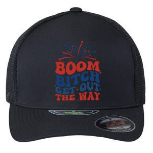 Boom Bitch Get Out The Way Flexfit Unipanel Trucker Cap