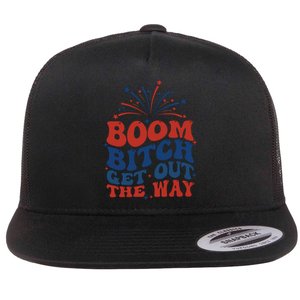 Boom Bitch Get Out The Way Flat Bill Trucker Hat