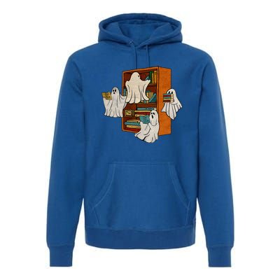 Boo Books Ghost Librarian Halloween Teacher Reading Lover Premium Hoodie