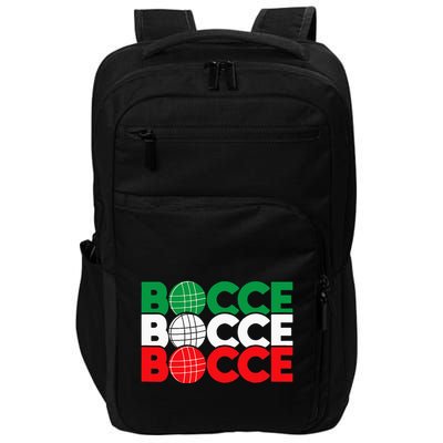 Bocce Ball Game Enthusiast Lawn Bowling Boule Boccia Impact Tech Backpack