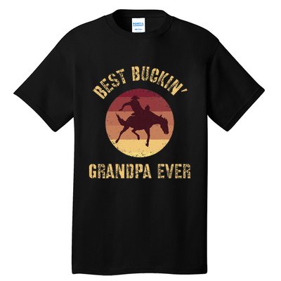 Best Buckin Grandpa Ever Western Rodeo Cowboy Bucking Horse Tall T-Shirt