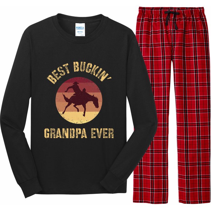 Best Buckin Grandpa Ever Western Rodeo Cowboy Bucking Horse Long Sleeve Pajama Set