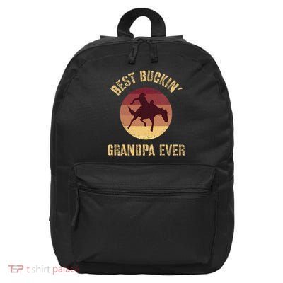 Best Buckin Grandpa Ever Western Rodeo Cowboy Bucking Horse 16 in Basic Backpack