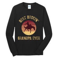 Best Buckin Grandpa Ever Western Rodeo Cowboy Bucking Horse Tall Long Sleeve T-Shirt