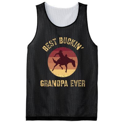 Best Buckin Grandpa Ever Western Rodeo Cowboy Bucking Horse Mesh Reversible Basketball Jersey Tank