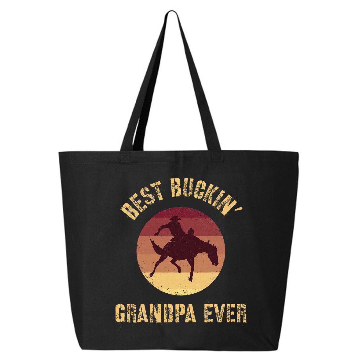 Best Buckin Grandpa Ever Western Rodeo Cowboy Bucking Horse 25L Jumbo Tote