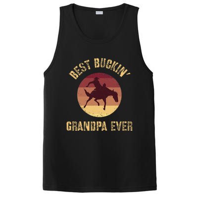 Best Buckin Grandpa Ever Western Rodeo Cowboy Bucking Horse PosiCharge Competitor Tank