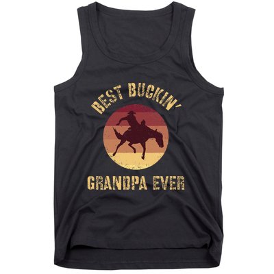 Best Buckin Grandpa Ever Western Rodeo Cowboy Bucking Horse Tank Top