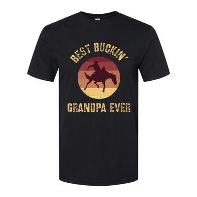 Best Buckin Grandpa Ever Western Rodeo Cowboy Bucking Horse Softstyle CVC T-Shirt