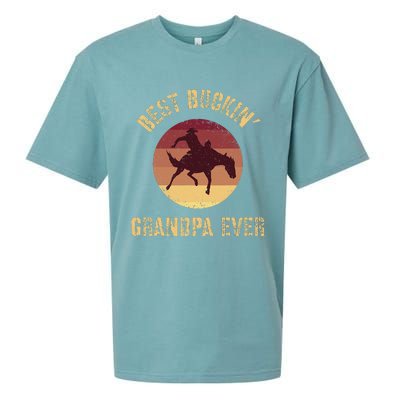 Best Buckin Grandpa Ever Western Rodeo Cowboy Bucking Horse Sueded Cloud Jersey T-Shirt