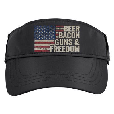BEER BACON GUNS & FREEDOM BBQ Vintage USA Flag Drinking Adult Drive Performance Visor