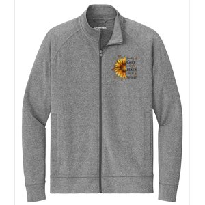 Blessed By God Loved By Jesus Led By The Spirit Sunflower Stretch Full-Zip Cadet Jacket