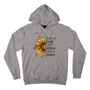 Blessed By God Loved By Jesus Led By The Spirit Sunflower Tall Hoodie