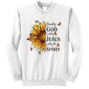 Blessed By God Loved By Jesus Led By The Spirit Sunflower Sweatshirt