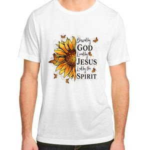 Blessed By God Loved By Jesus Led By The Spirit Sunflower Adult ChromaSoft Performance T-Shirt