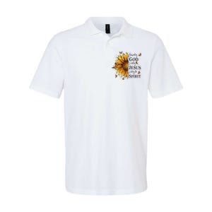 Blessed By God Loved By Jesus Led By The Spirit Sunflower Softstyle Adult Sport Polo