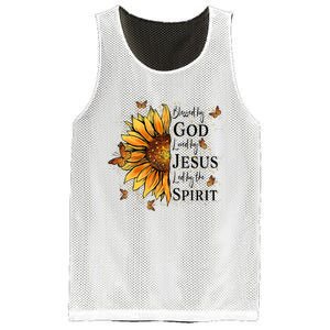 Blessed By God Loved By Jesus Led By The Spirit Sunflower Mesh Reversible Basketball Jersey Tank