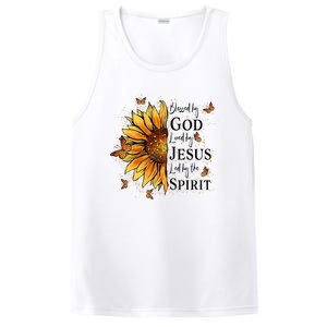 Blessed By God Loved By Jesus Led By The Spirit Sunflower PosiCharge Competitor Tank