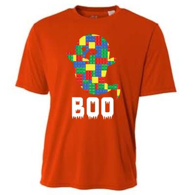 Building Blocks Ghost Boo Master Builder Halloween Tees Boy Cooling Performance Crew T-Shirt