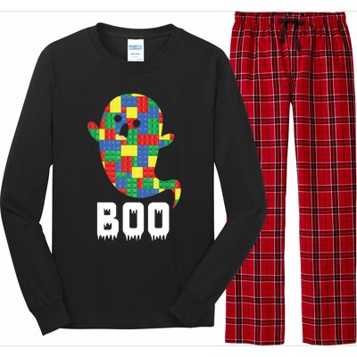 Building Blocks Ghost Boo Master Builder Halloween Tees Boy Long Sleeve Pajama Set