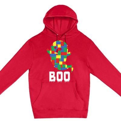 Building Blocks Ghost Boo Master Builder Halloween Tees Boy Premium Pullover Hoodie