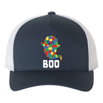 Building Blocks Ghost Boo Master Builder Halloween Tees Boy Yupoong Adult 5-Panel Trucker Hat