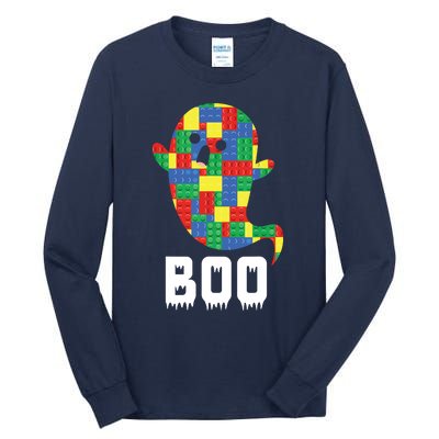 Building Blocks Ghost Boo Master Builder Halloween Tees Boy Tall Long Sleeve T-Shirt